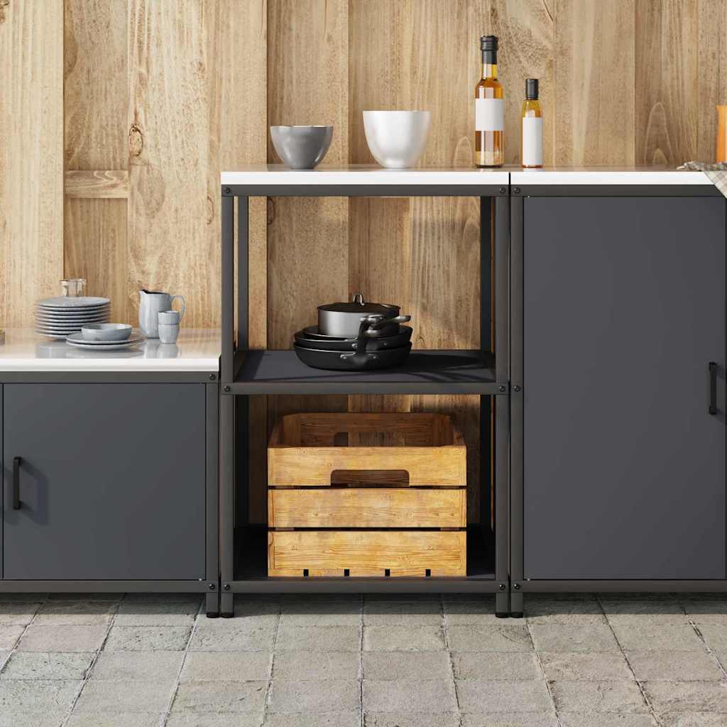 Küchenlageregal mit Regal mit Speicher Anthrazit Stahl