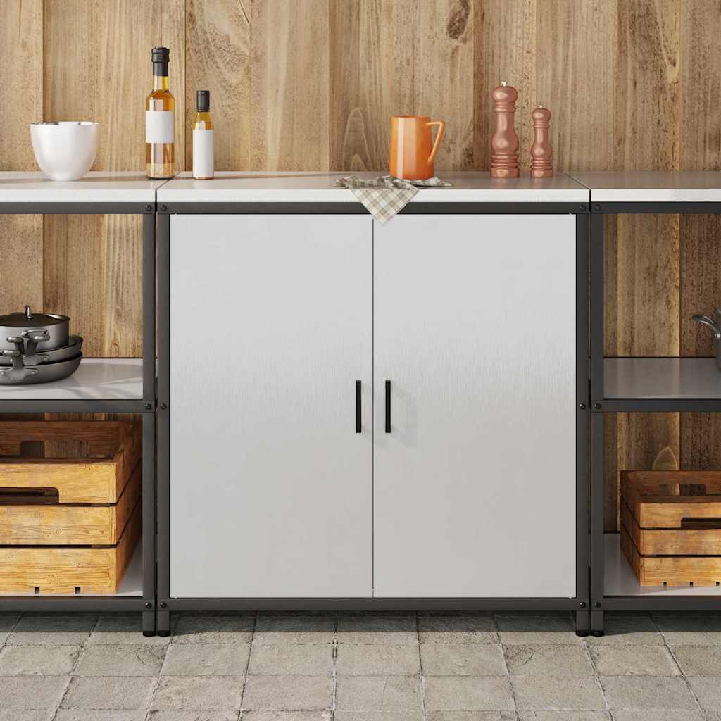 Küchenlagerregal mit Regal mit Speicher Silber Edelstahl