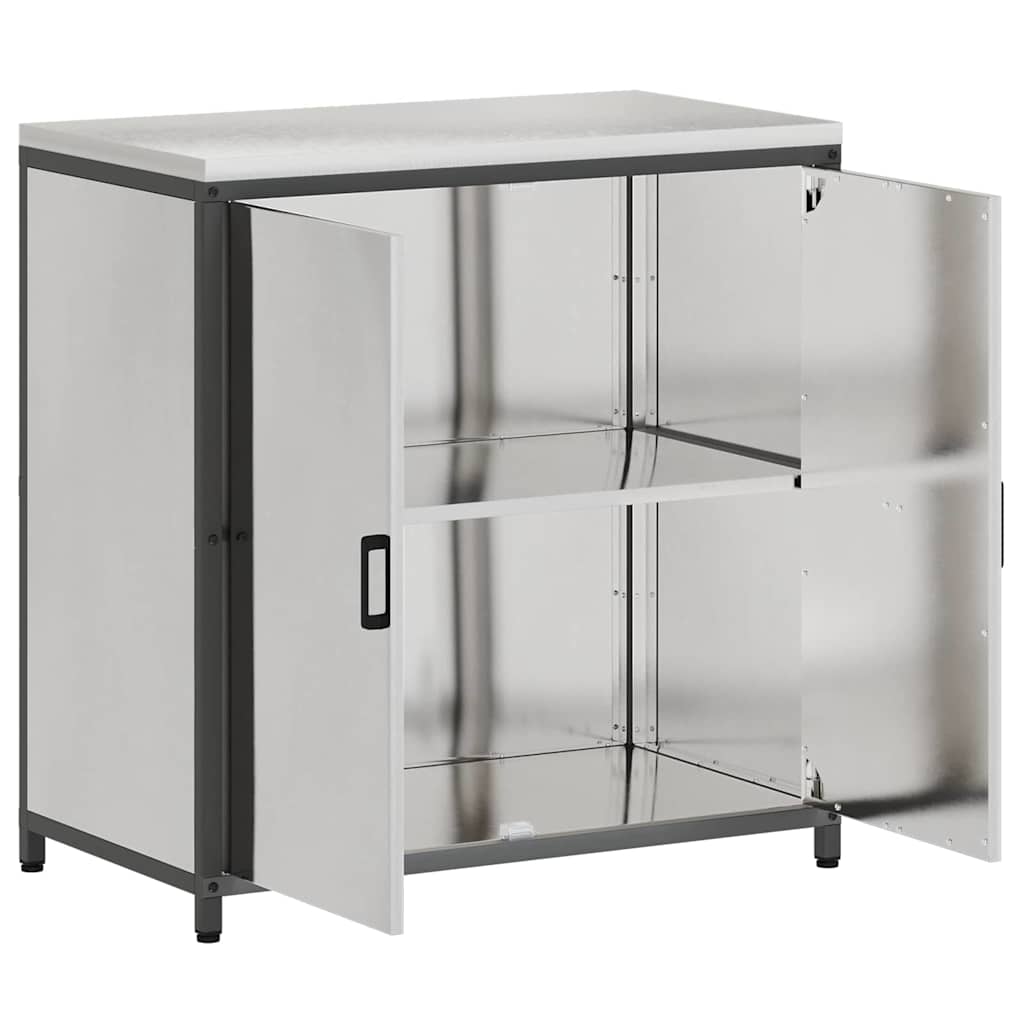 Küchenlagerregal mit Regal mit Speicher Silber Edelstahl