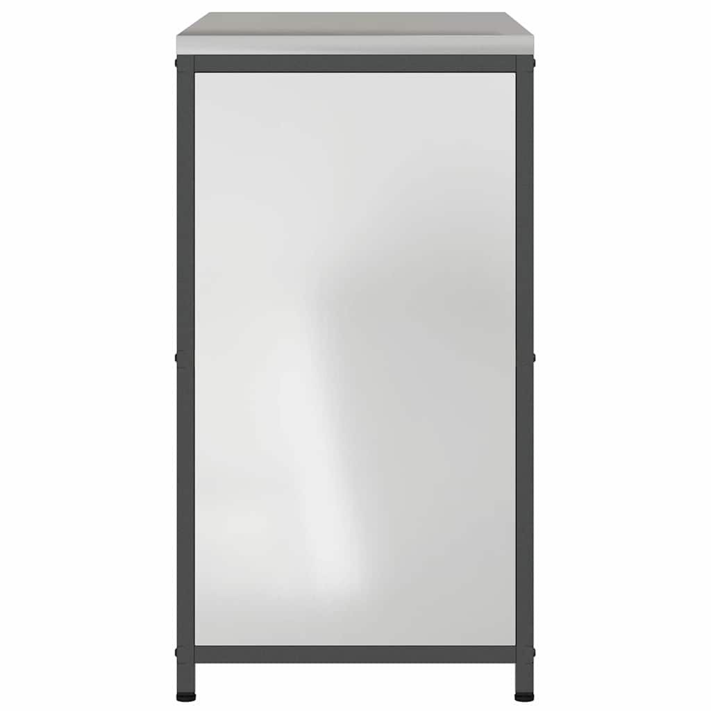 Küchenlagerregal mit Regal mit Tür Silber Galvanisierter Stahl