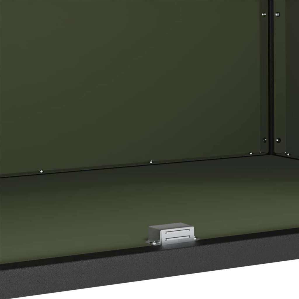 Küchenlagerregal mit Regal mit Speicher mit Tür Olivgrün Stahl