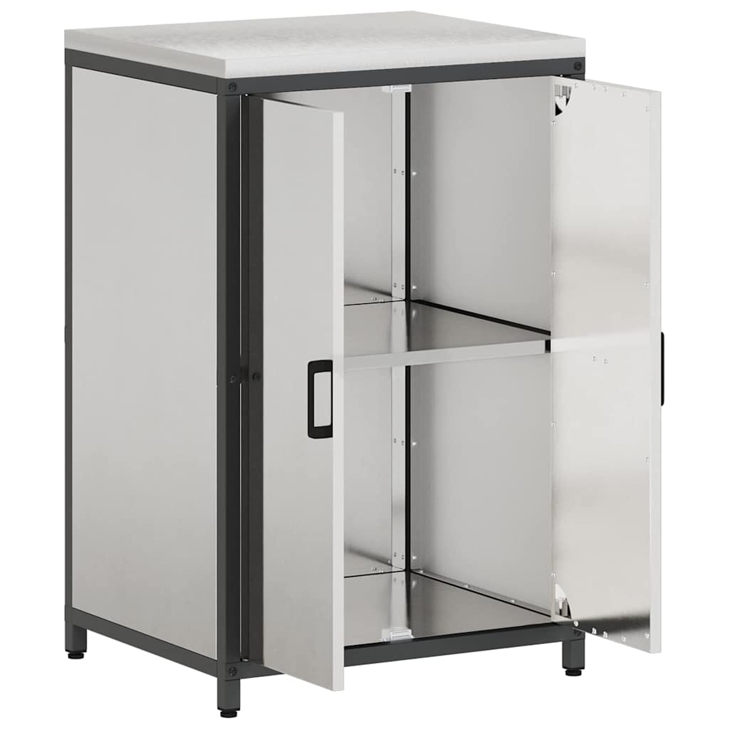 Küchenlagerregal mit Regal mit Speicher Silber Edelstahl