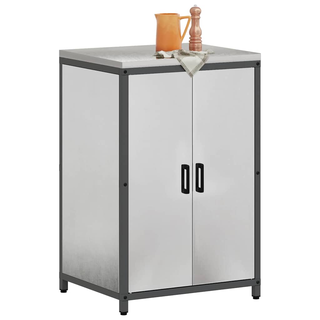 Küchenlagerregal mit Regal mit Speicher Silber Edelstahl