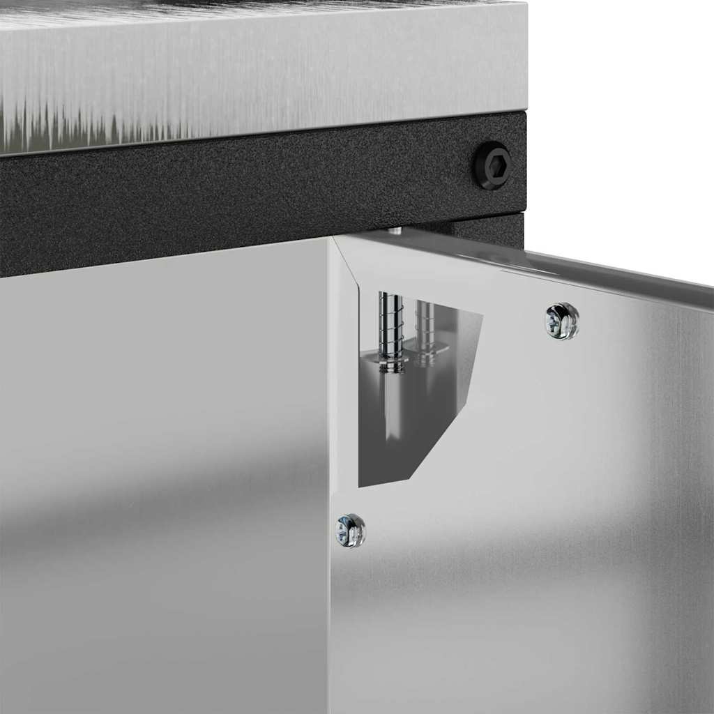 Küchenlagerregal mit Regal mit Tür Silber Galvanisierter Stahl