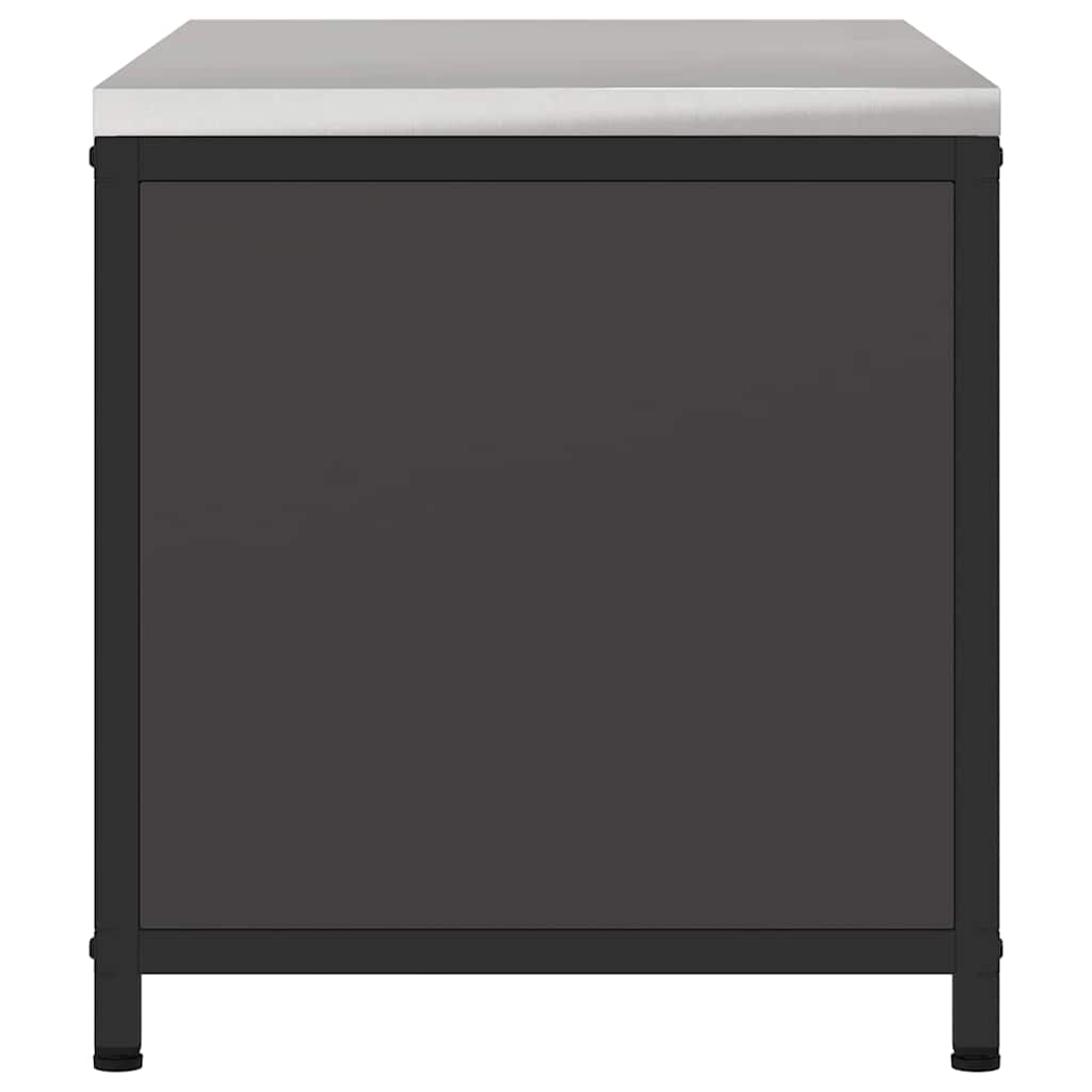 Küchenlagerregal mit Regal mit Speicher mit Tür Schwarz Stahl