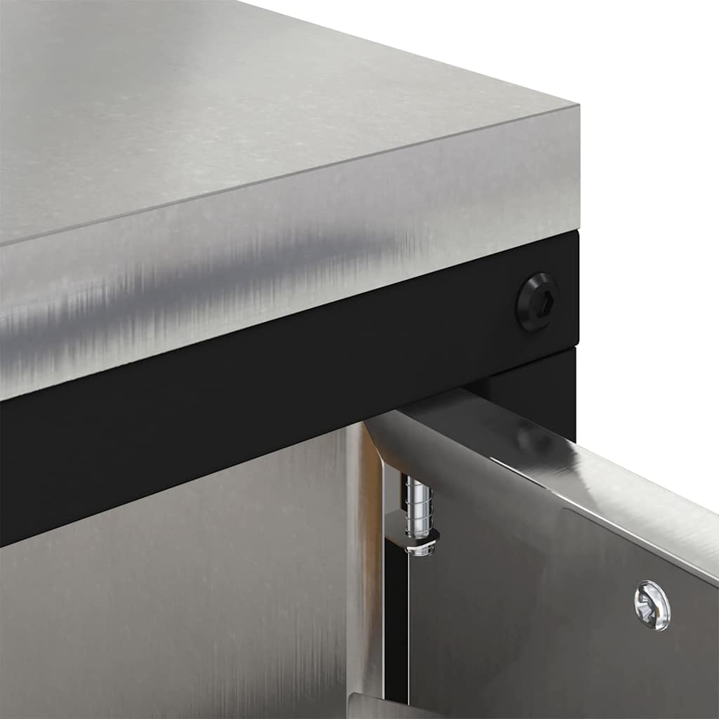 Küchenlagerregal mit Regal mit Speicher Silber Edelstahl