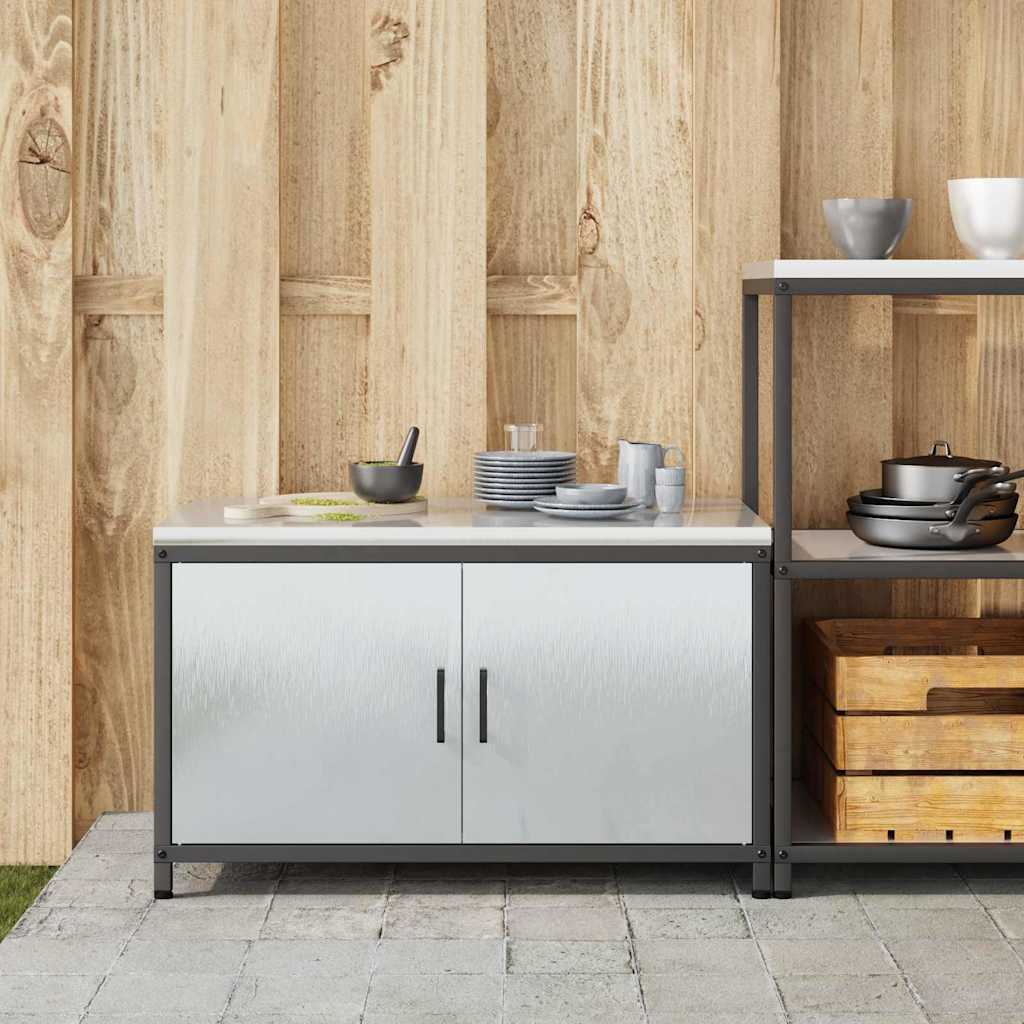 Küchenlagerregal mit Regal mit Speicher Silber Edelstahl
