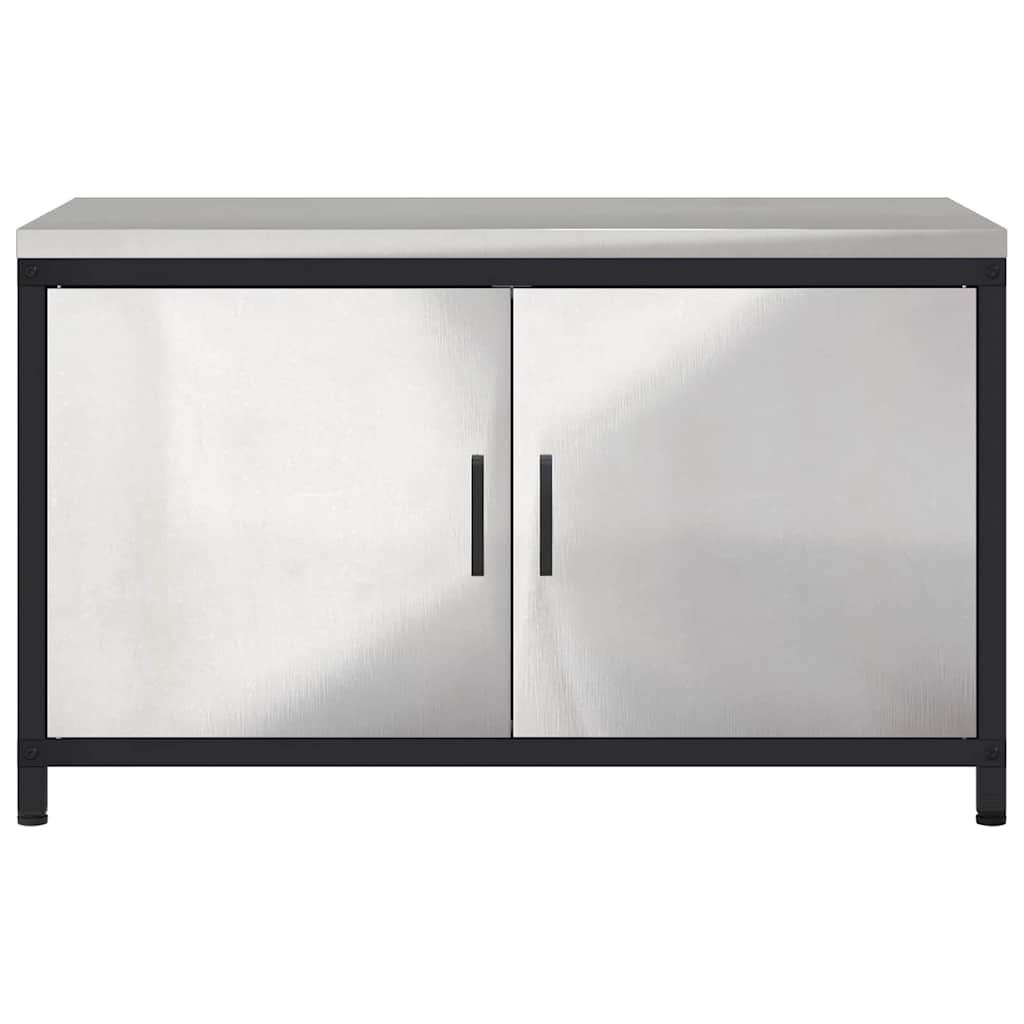 Küchenlagerregal mit Regal mit Speicher Silber Edelstahl