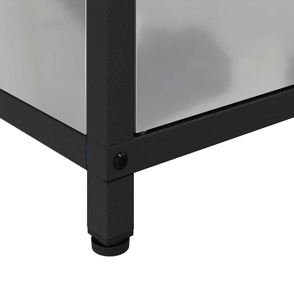 Küchenlagerregal mit Regal mit Tür Silber Galvanisierter Stahl