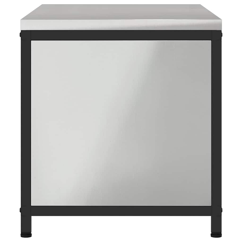Küchenlagerregal mit Regal mit Tür Silber Galvanisierter Stahl