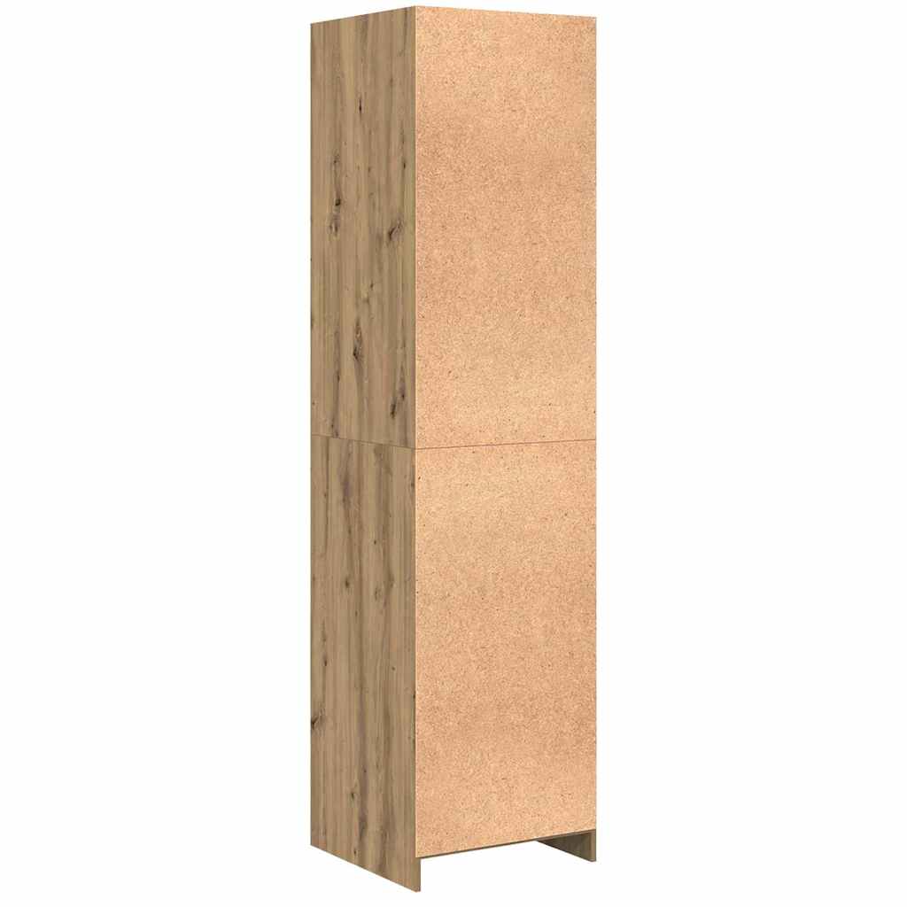 Kleiderschrank mit Regal Eiche handwerklich Holzwerkstoff