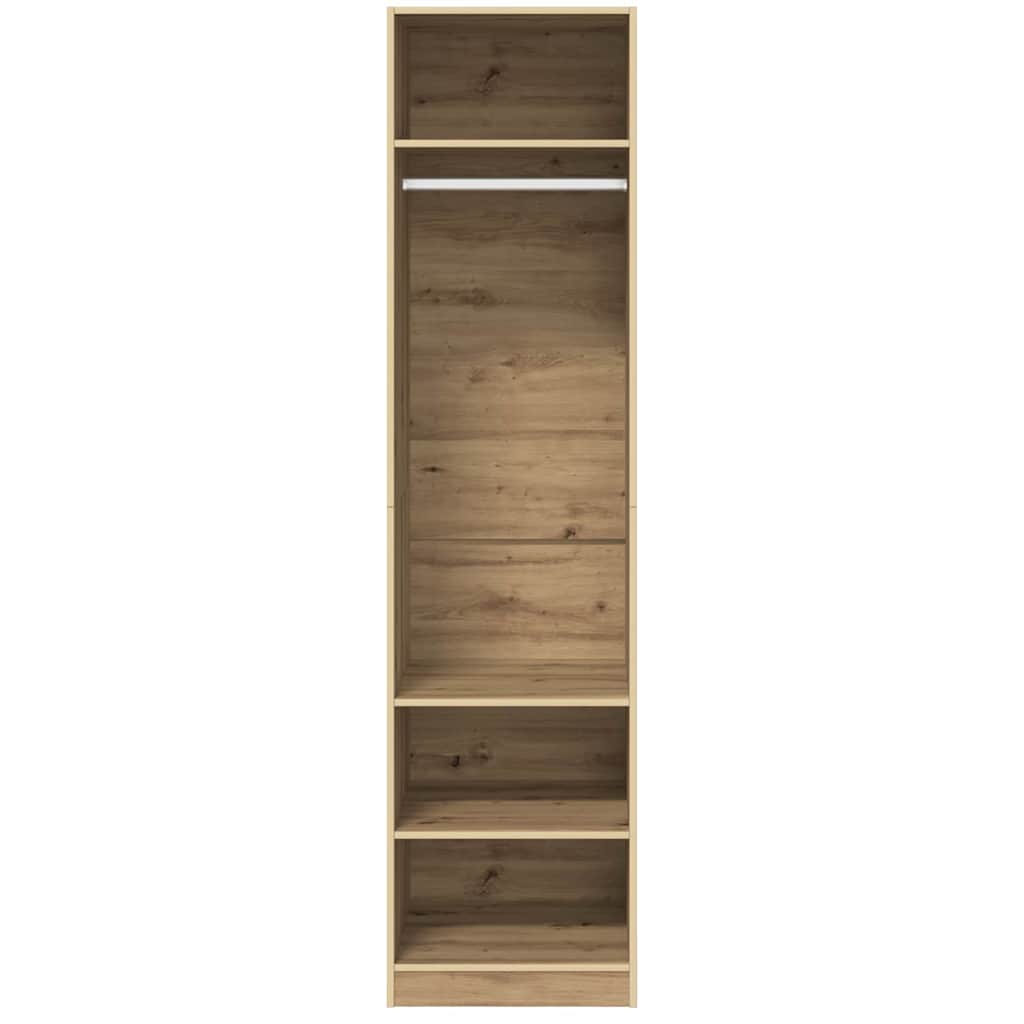 Kleiderschrank mit Regal Eiche handwerklich Holzwerkstoff