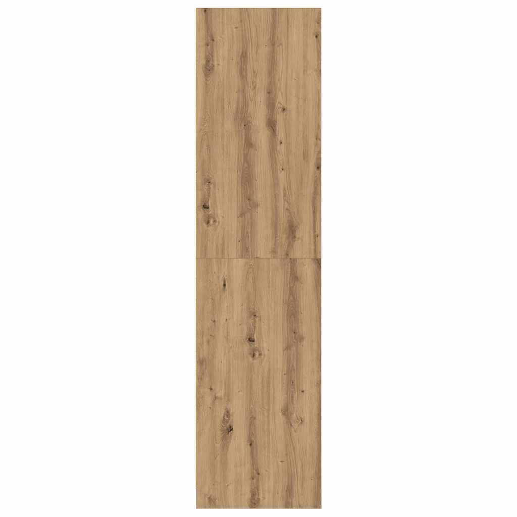 Kleiderschrank mit Regal Eiche handwerklich Holzwerkstoff