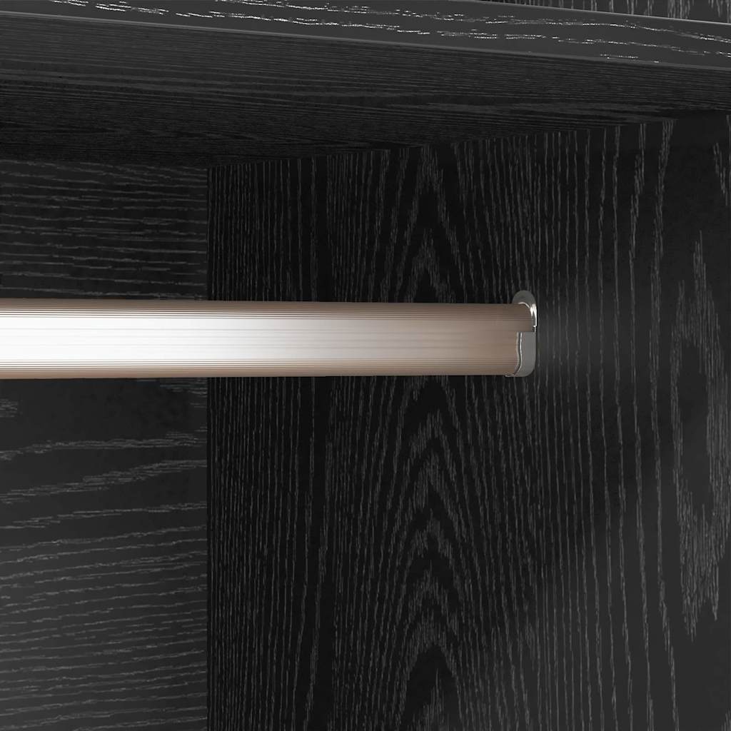 Kleiderschrank mit Regal Schwarze Eiche Holzwerkstoff