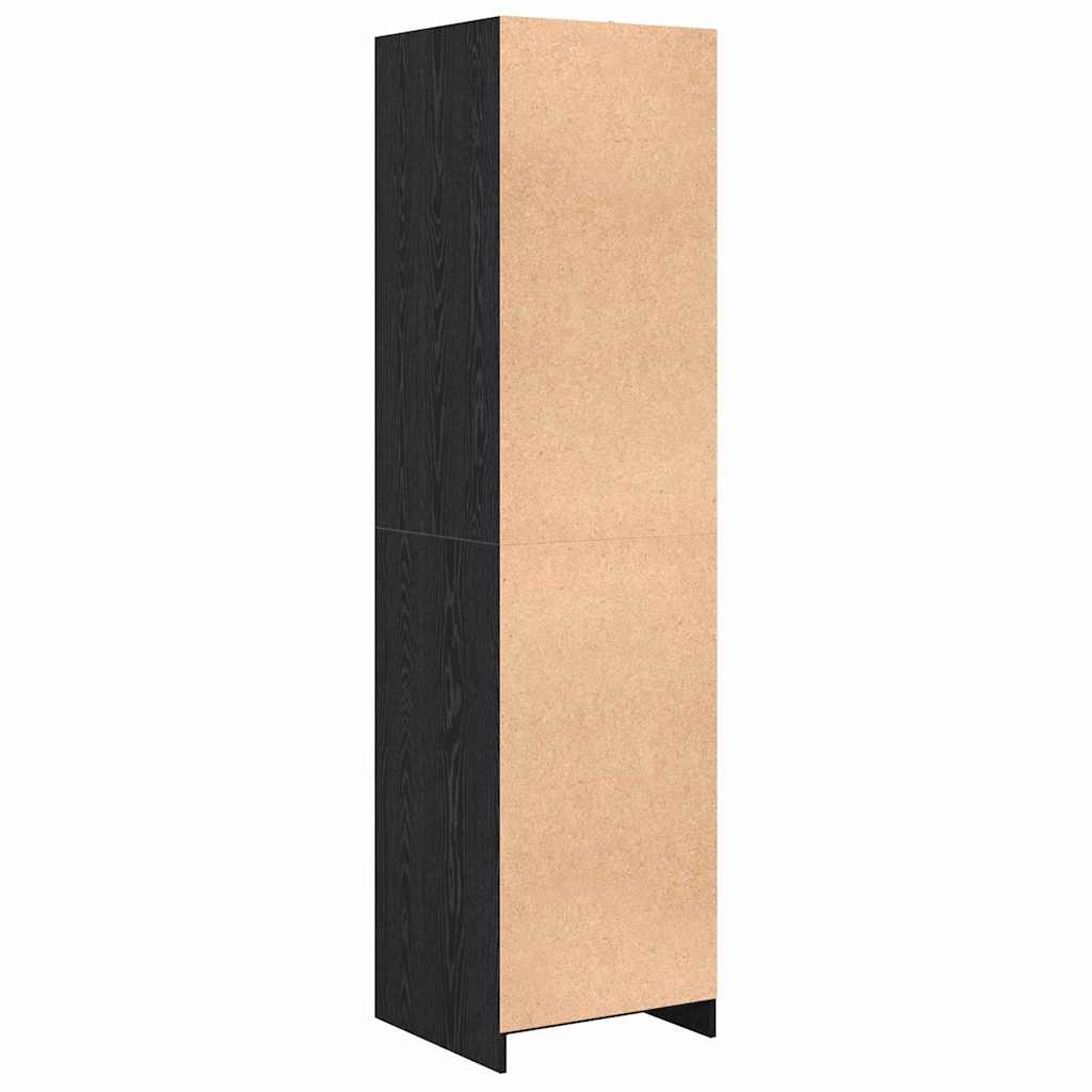 Kleiderschrank mit Regal Schwarze Eiche Holzwerkstoff