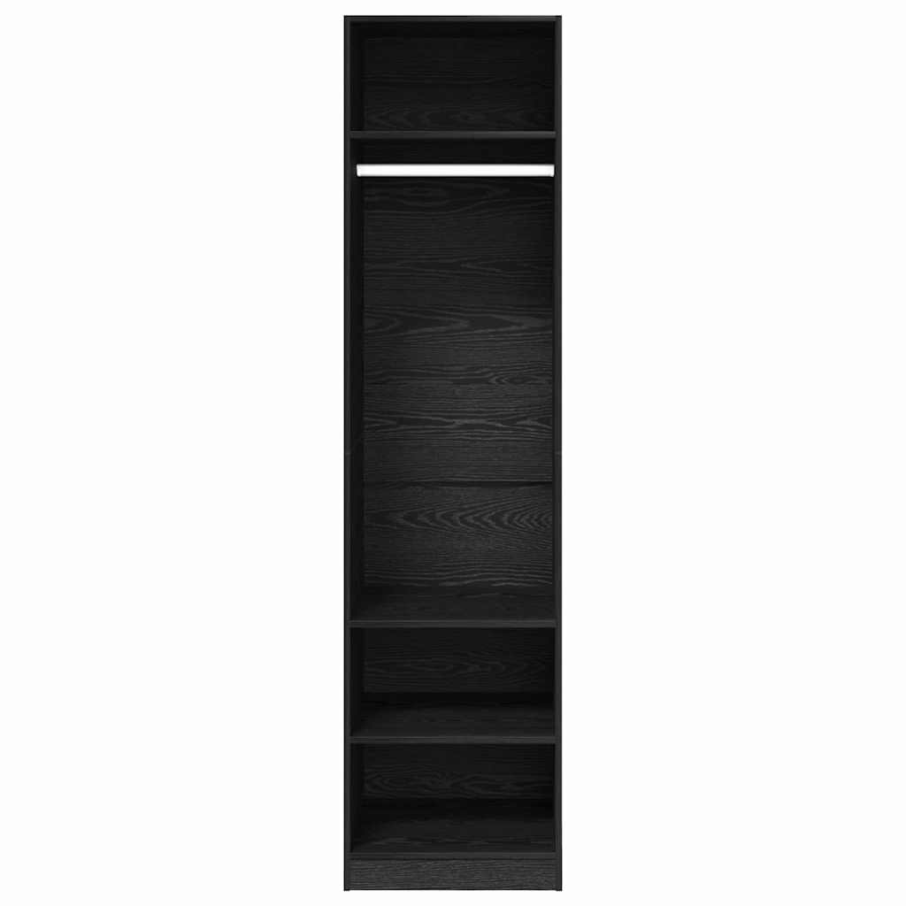 Kleiderschrank mit Regal Schwarze Eiche Holzwerkstoff