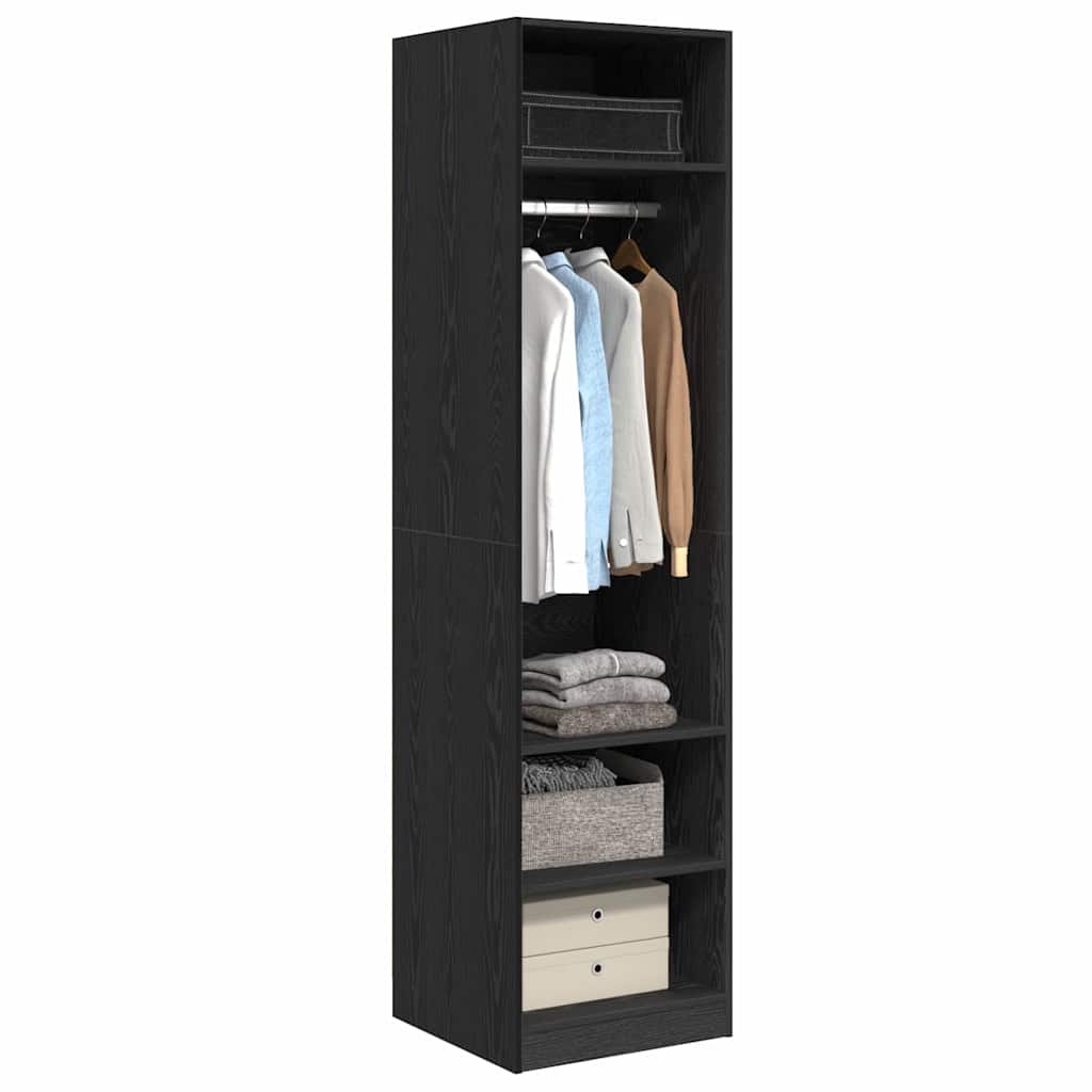 Kleiderschrank mit Regal Schwarze Eiche Holzwerkstoff