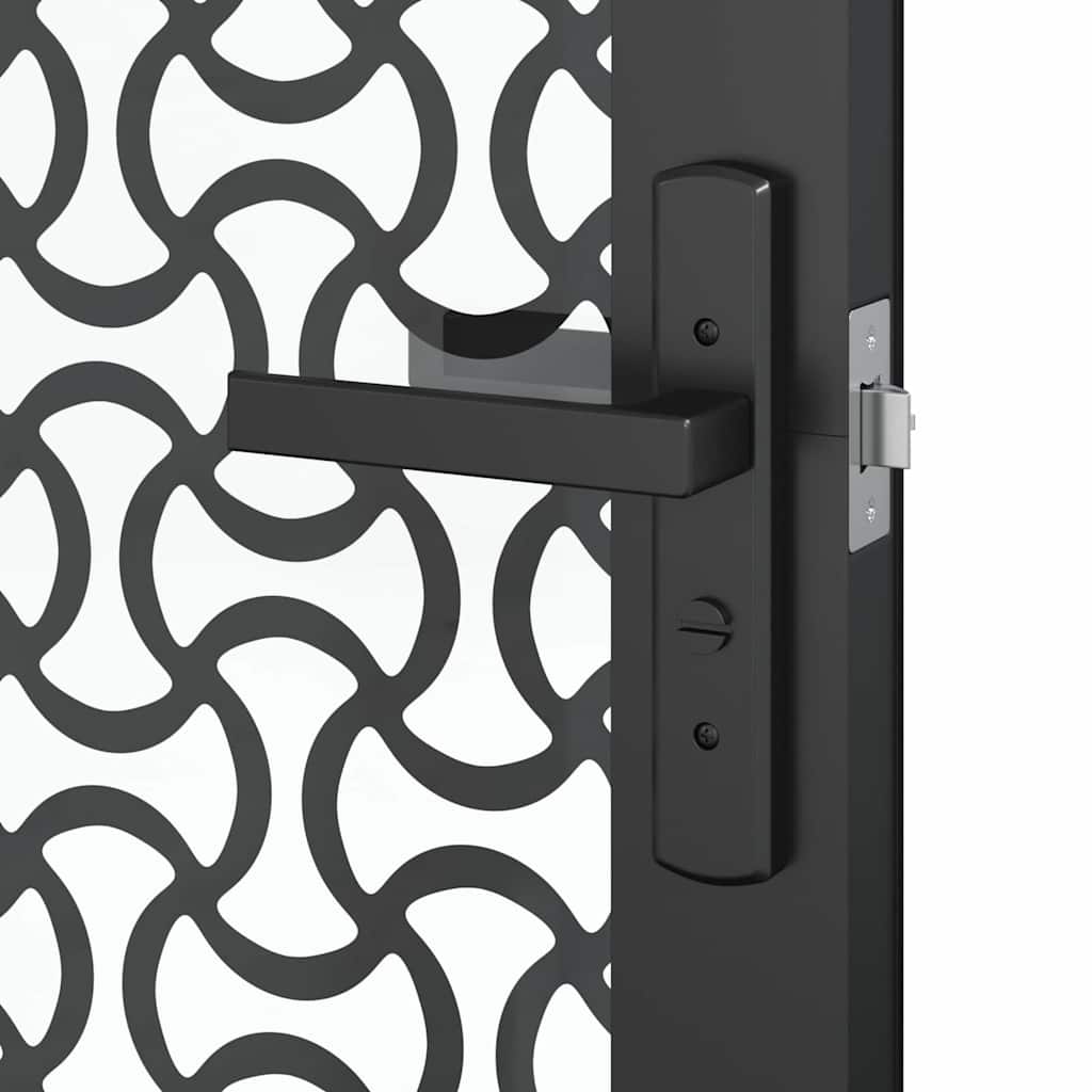 Innentür Schwarz 76 x 201.5 cm Gehärtetes Glas, Aluminium