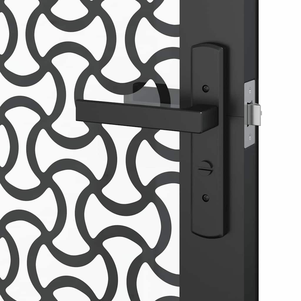 Innentür Schwarz 102.5 x 201.5 cm Gehärtetes Glas, Aluminium