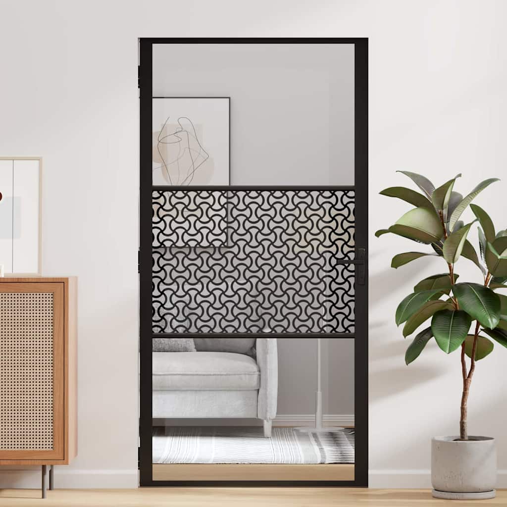 Innentür Schwarz 102.5 x 201.5 cm Gehärtetes Glas, Aluminium