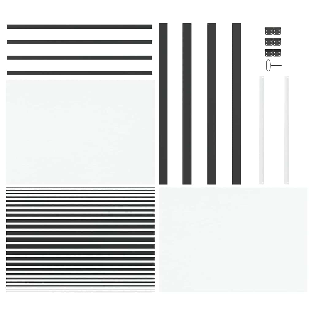 Innentür Schwarz 102.5 x 201.5 cm Gehärtetes Glas, Aluminium