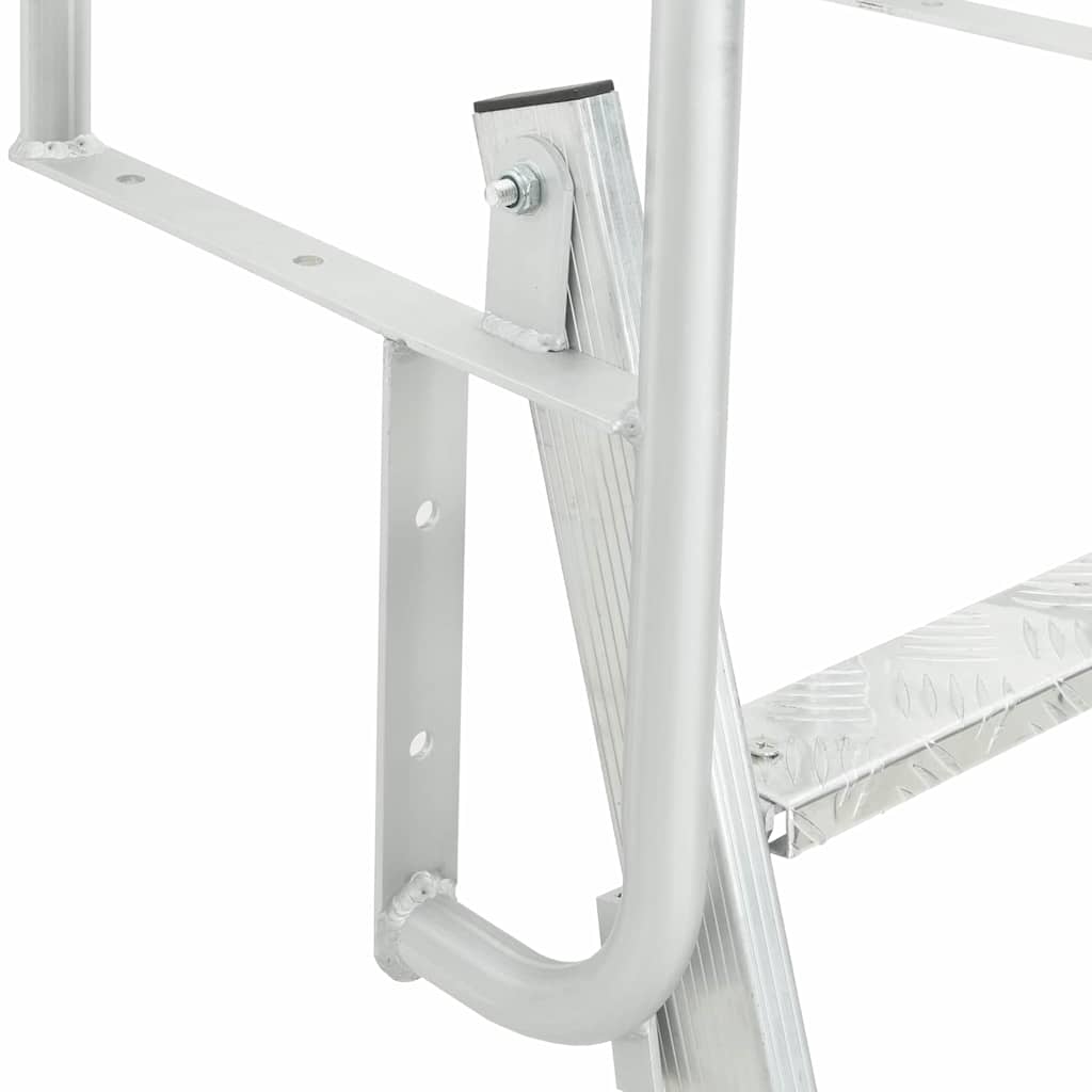 Dockleiter 3-Stufen Silber 58 x 77 x 144 cm Aluminium