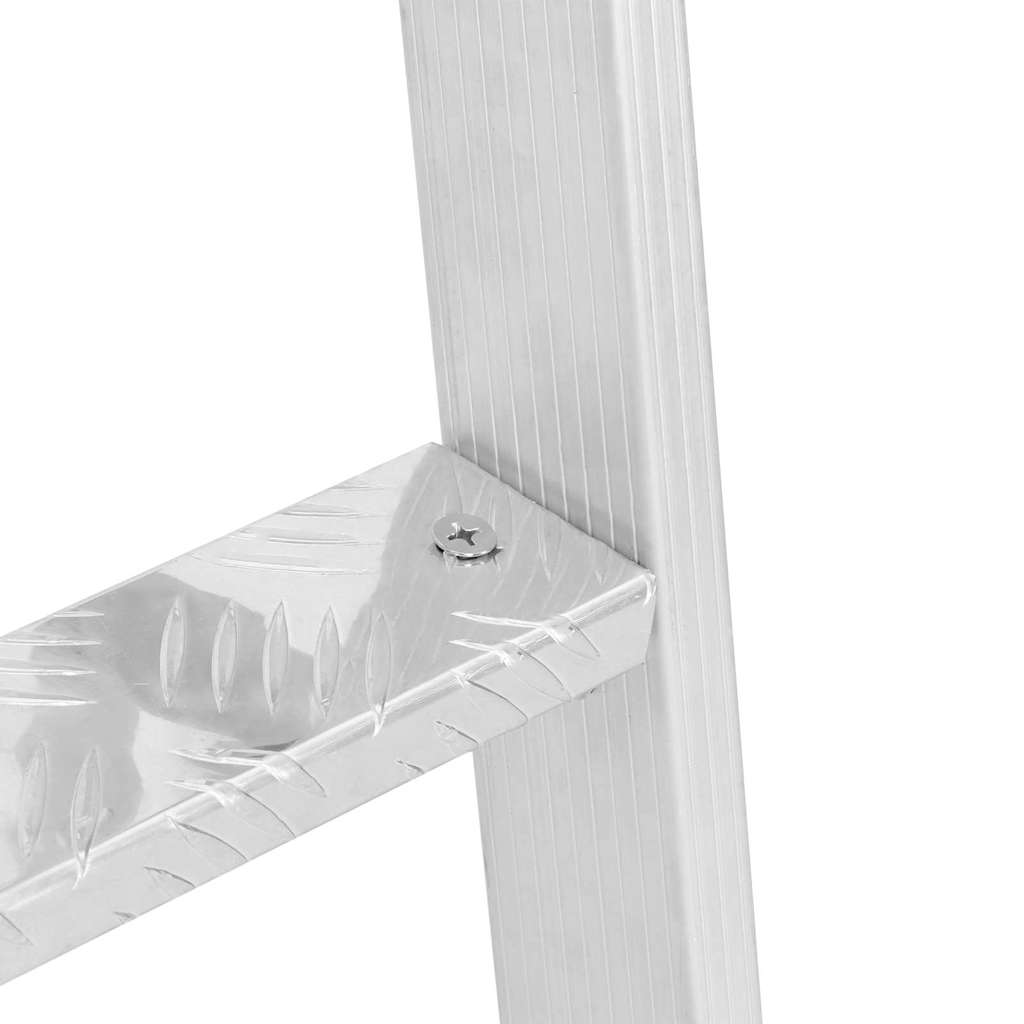 Dockleiter 3-Stufen Silber 58 x 77 x 144 cm Aluminium