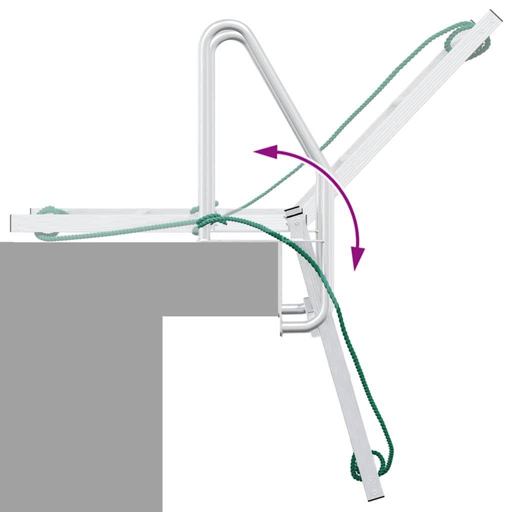 Dockleiter 3-Stufen Silber 58 x 77 x 144 cm Aluminium