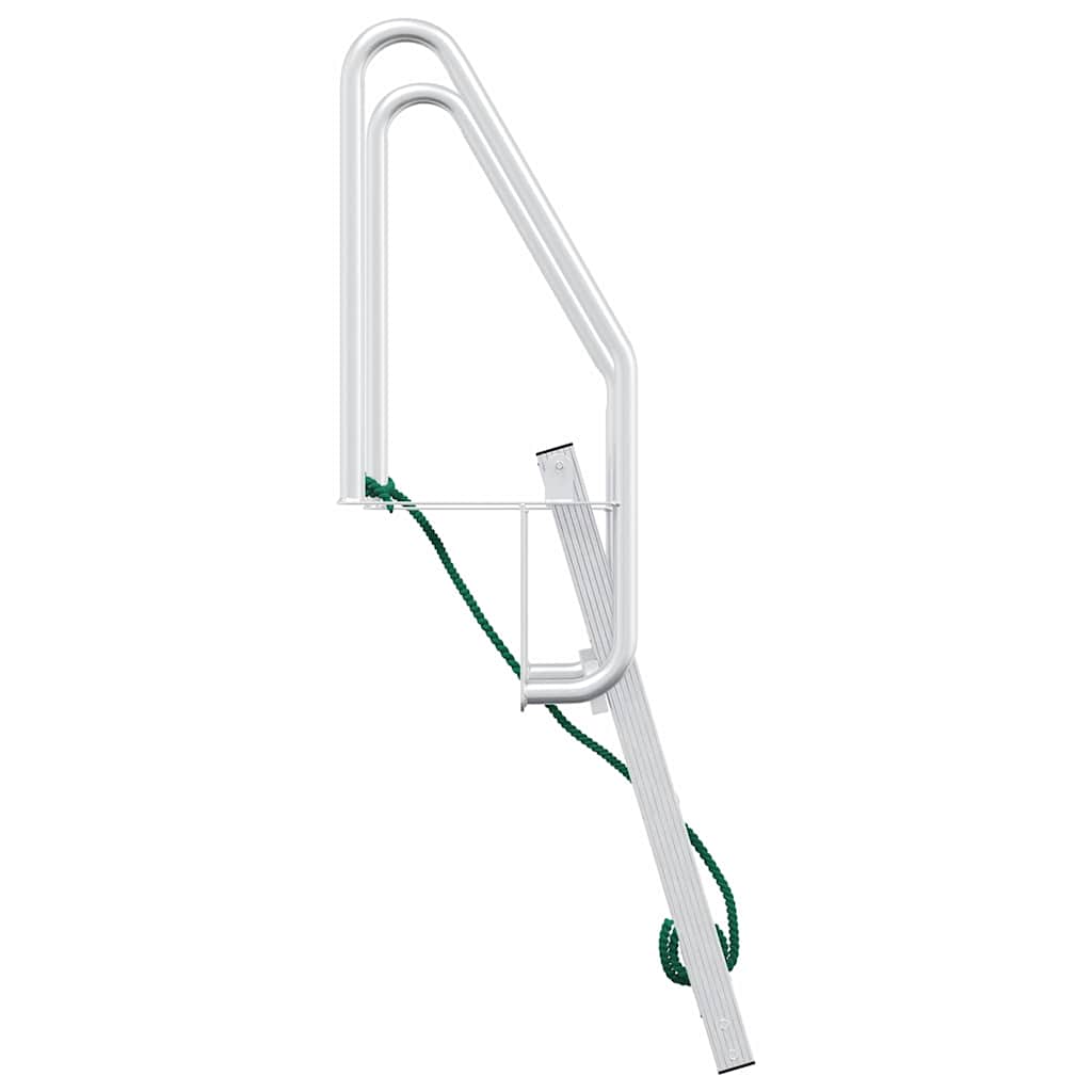 Dockleiter 3-Stufen Silber 58 x 77 x 144 cm Aluminium