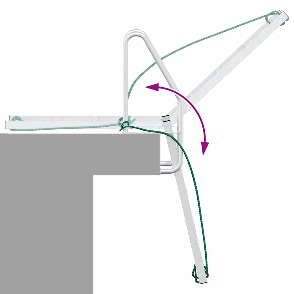 Dockleiter 4-Stufen Silber 58 x 77 x 166 cm Aluminium