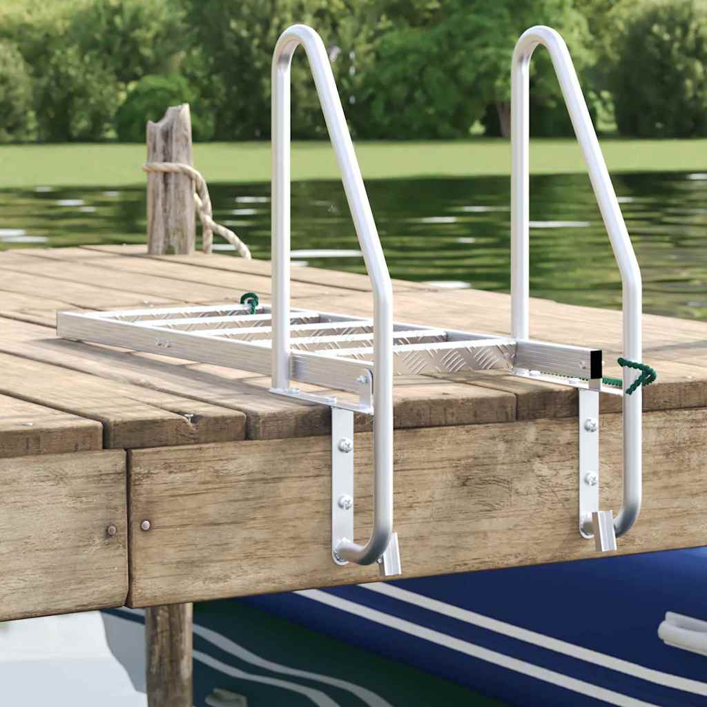 Dock Leiter 5-Stufen Silber 58 x 77 x 191 cm Aluminium
