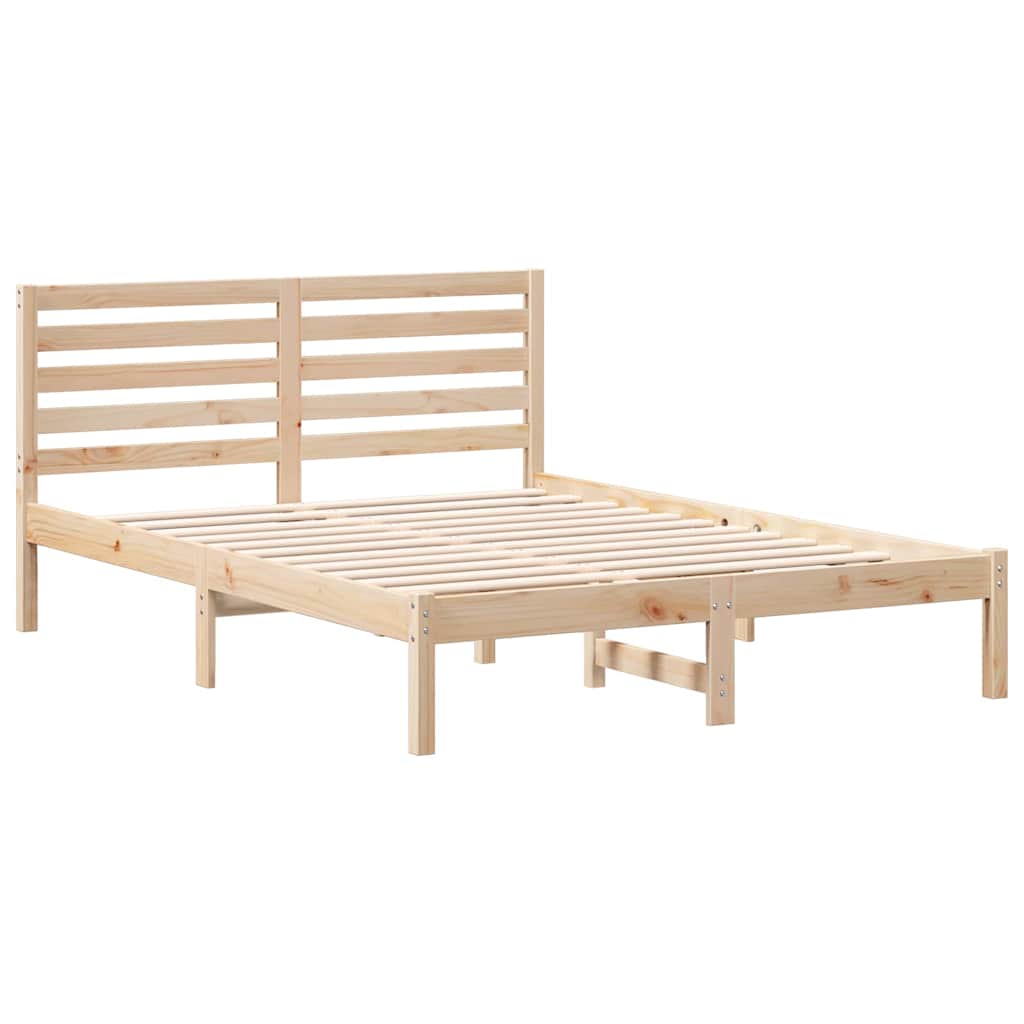 Bettgestell mit Kopfteil Braun 120 x 190 cm Massivholz Kiefer
