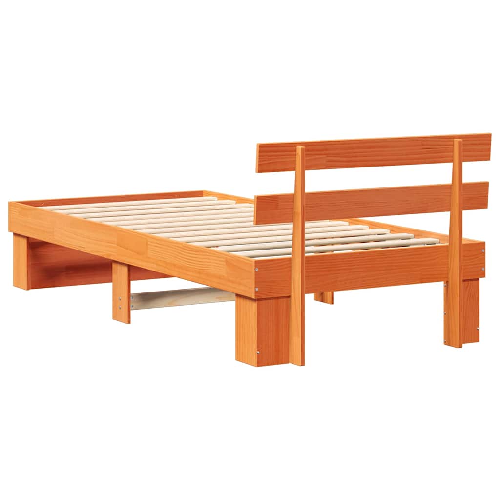 Bettgestell Wachsbraun 90 x 190 cm Massivholz Kiefer