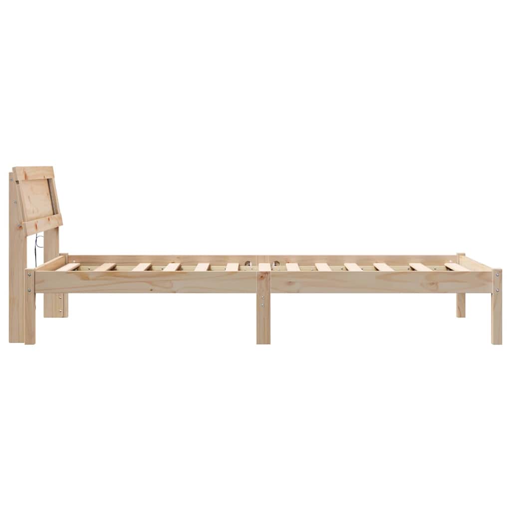 Bettgestell mit Kopfteil Braun 100 x 200 cm Massivholz Kiefer