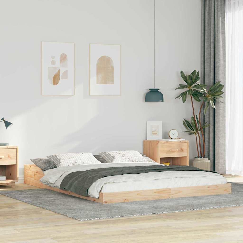 Bettgestell Braun 150 x 200 cm Massivholz Kiefer