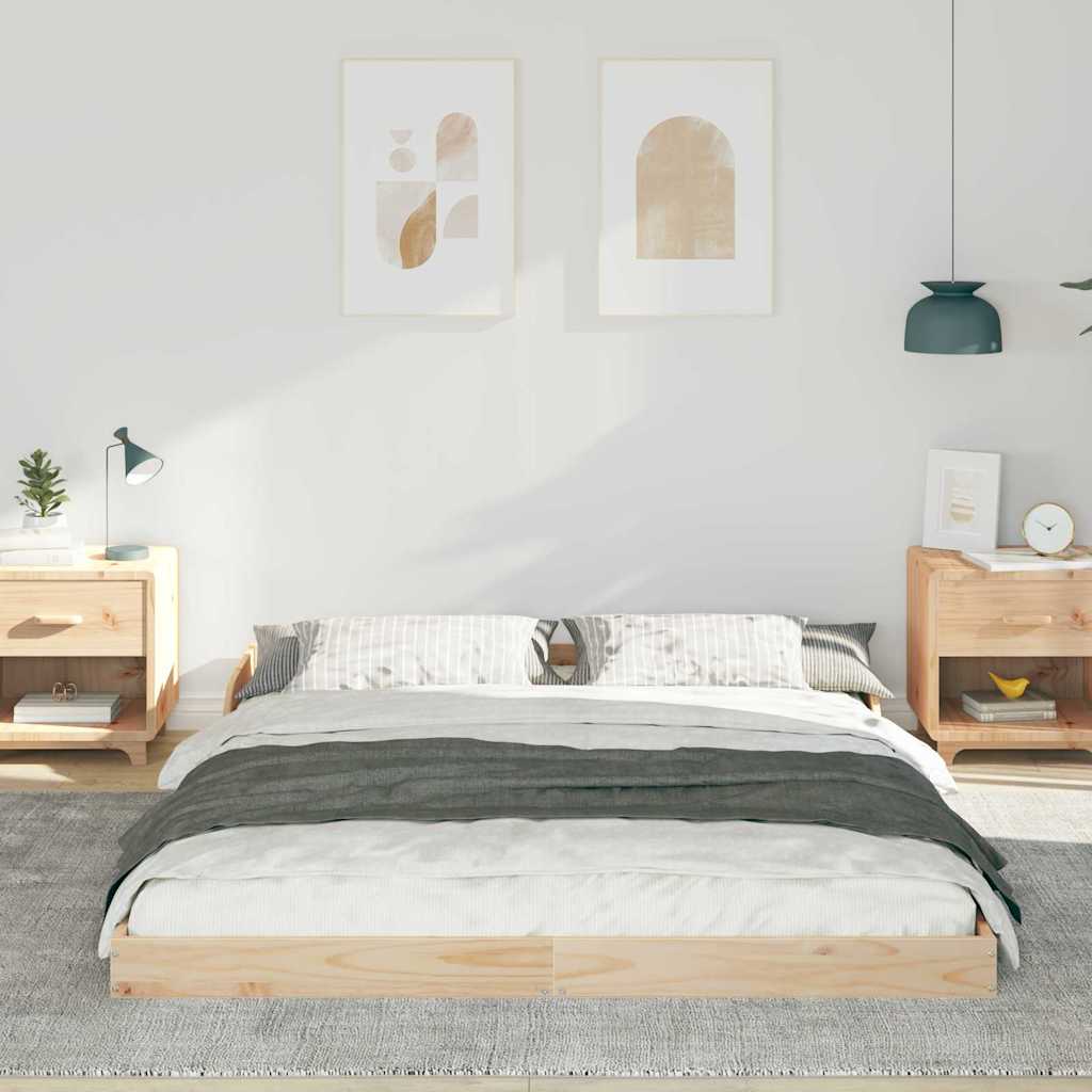 Bettgestell Braun 150 x 200 cm Massivholz Kiefer