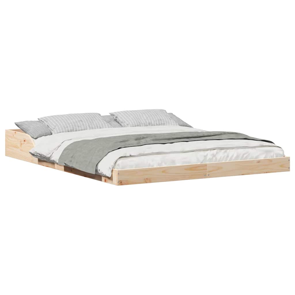 Bettgestell Braun 150 x 200 cm Massivholz Kiefer