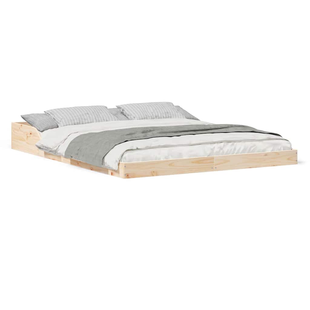 Bettgestell Braun 150 x 200 cm Massivholz Kiefer