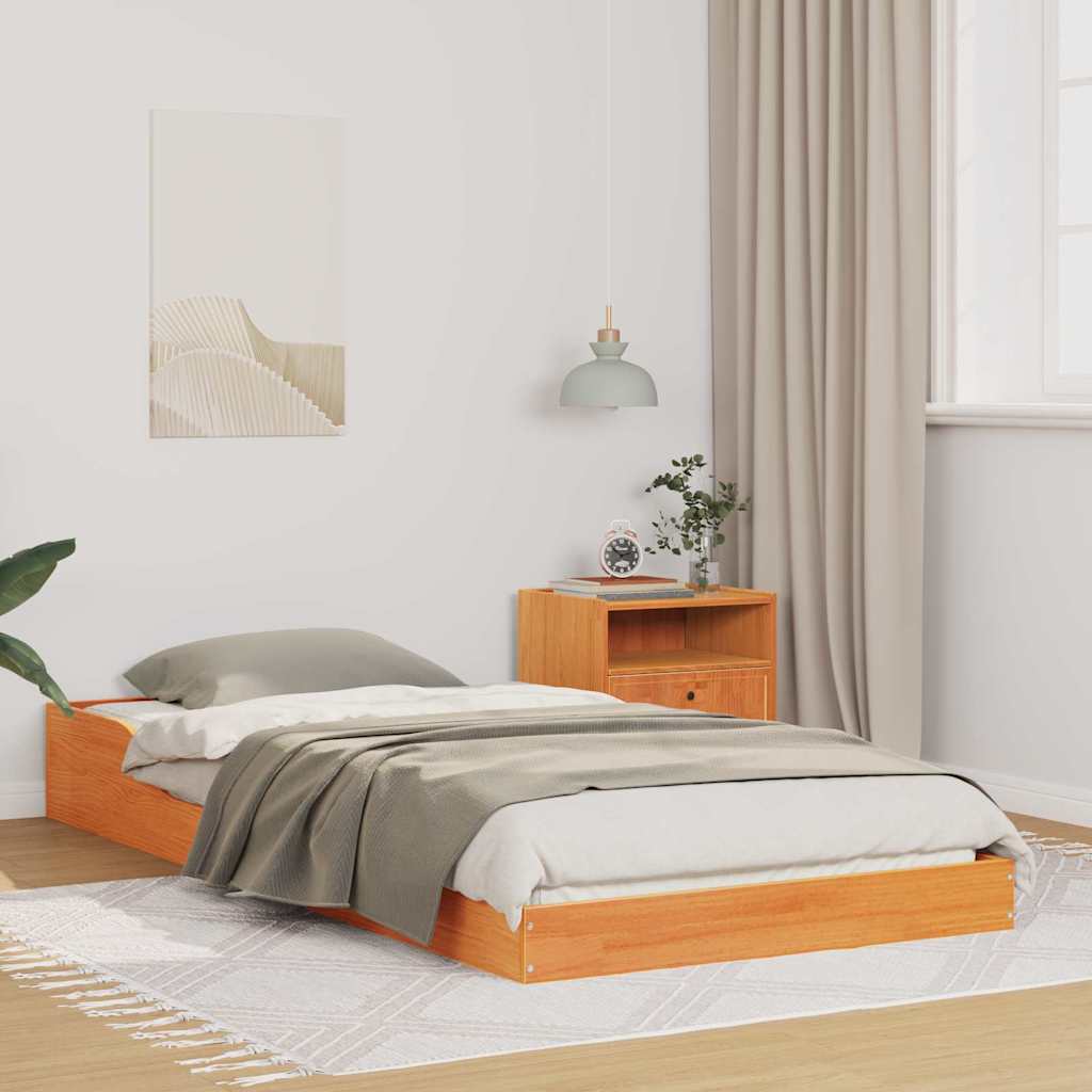 Bettgestell Wachsbraun Massivholz Kiefer
