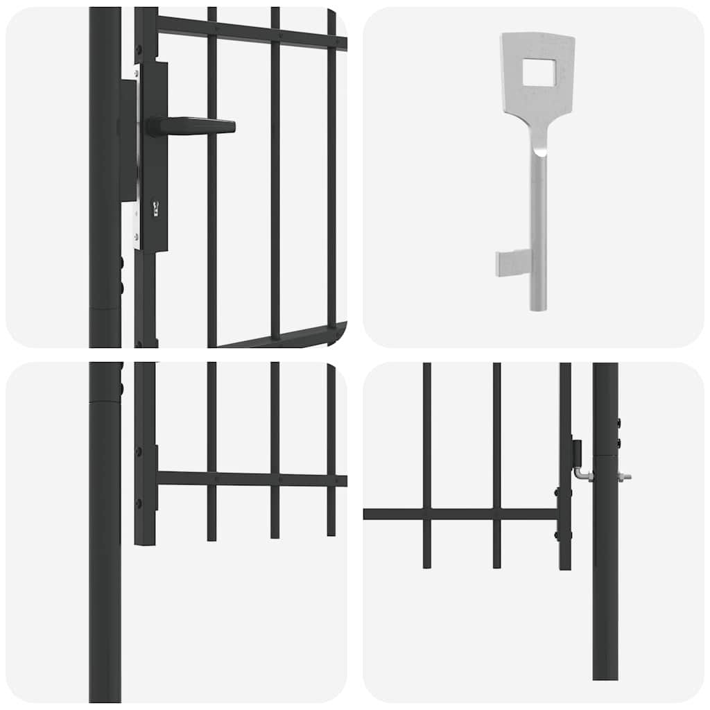 Zauntor Grau 100 x 75 cm Pulverbeschichteter Stahl