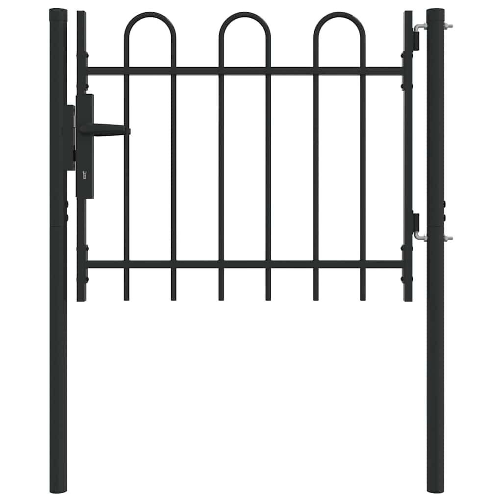 Zauntor Grau 100 x 75 cm Pulverbeschichteter Stahl