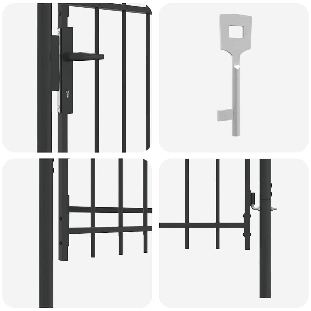 Zauntor Grau 100 x 100 cm Pulverbeschichteter Stahl