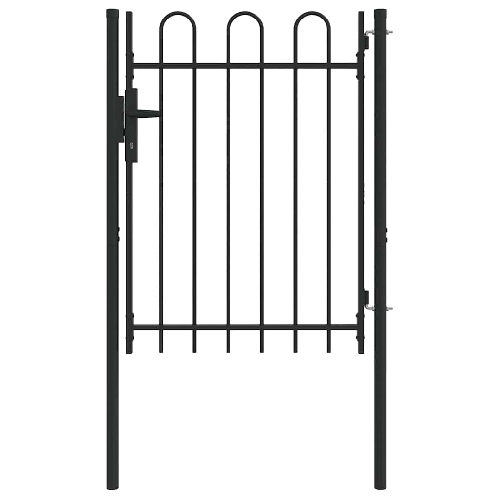 Zauntor Grau 100 x 120 cm Pulverbeschichteter Stahl
