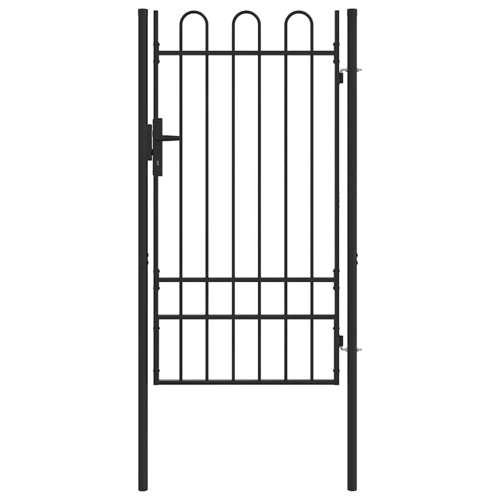 Zauntor Grau 100 x 175 cm Pulverbeschichteter Stahl