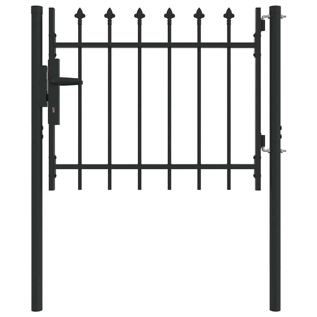 Zauntor Grau 100 x 75 cm Pulverbeschichteter Stahl