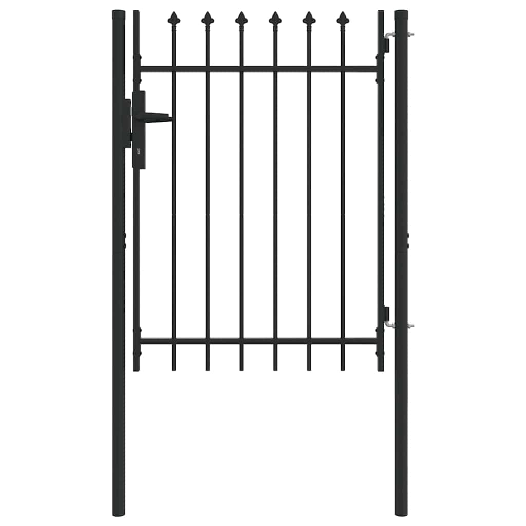 Zauntor Grau 100 x 120 cm Pulverbeschichteter Stahl
