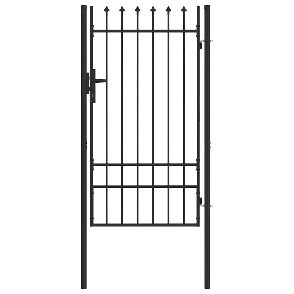 Zauntor Grau 100 x 175 cm Pulverbeschichteter Stahl