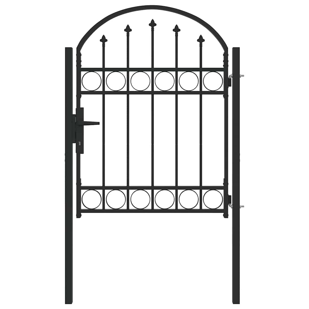 Zauntor Grau 100 x 125 cm Pulverbeschichteter Stahl