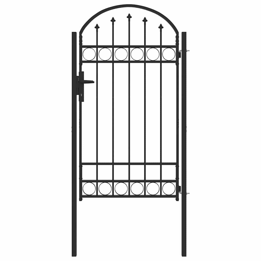 Zauntor Grau 100 x 175 cm Pulverbeschichteter Stahl