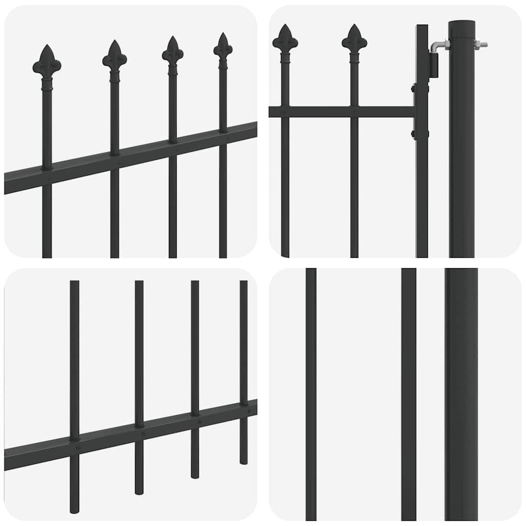 Zauntor Grau 100 x 250 cm Pulverbeschichteter Stahl